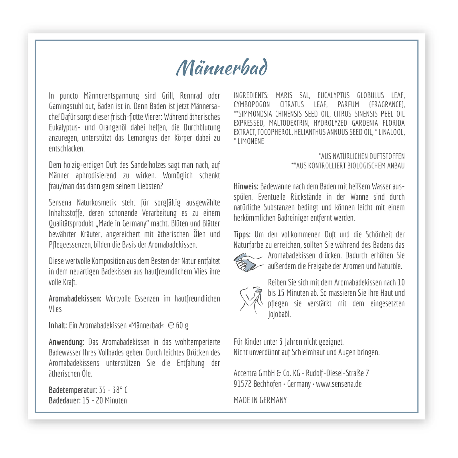 Aromabadekissen "Männerbad" sensena