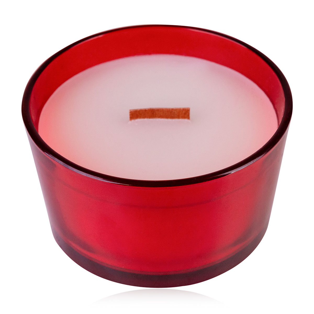 Scented candle in round glass 