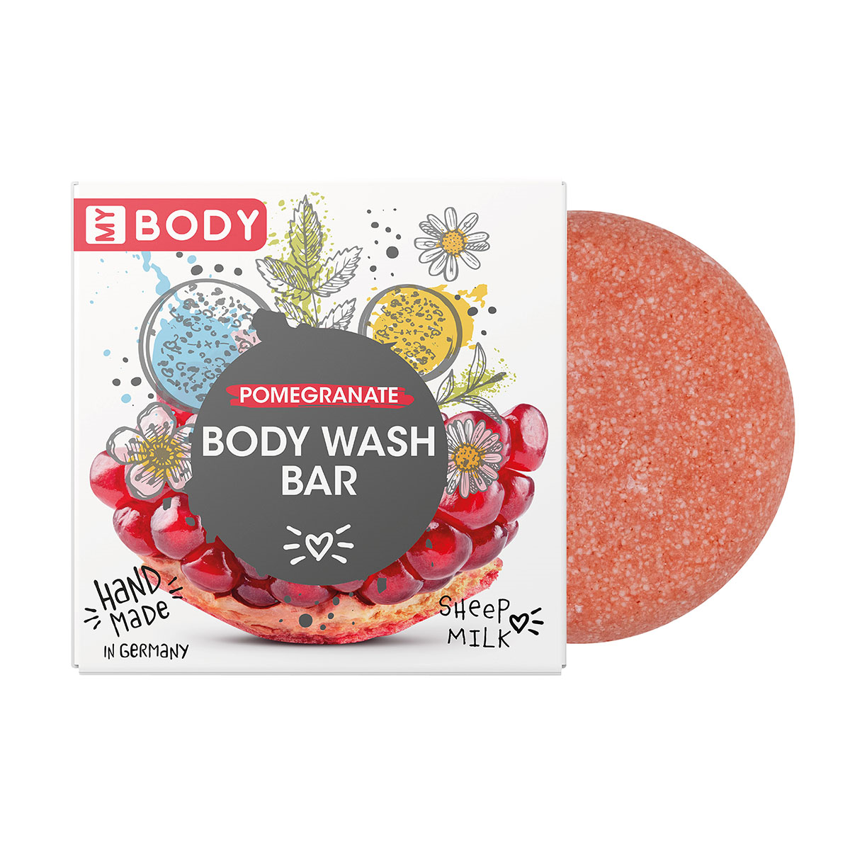 MY BODY festes Duschgel Granatapfel