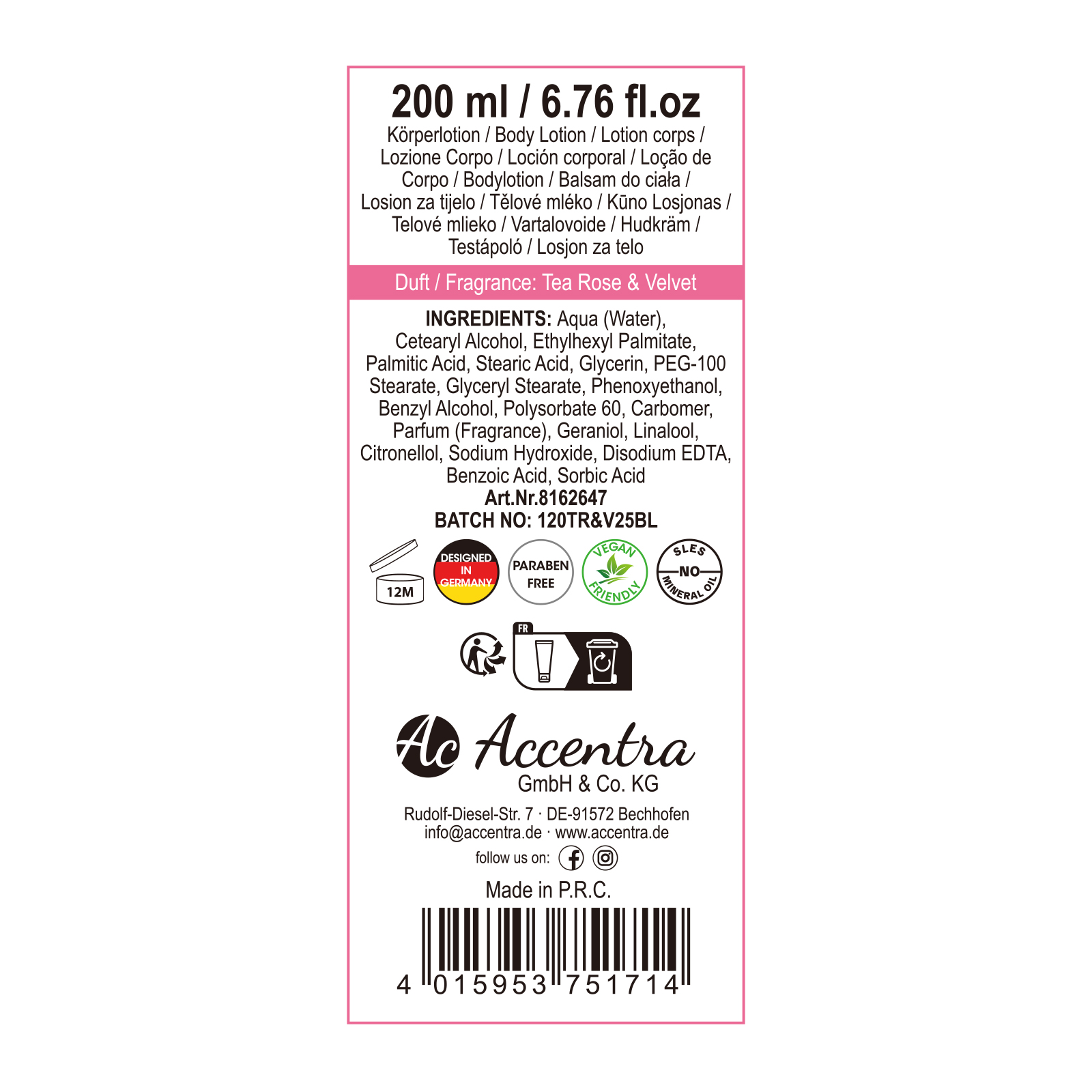Bodylotion JUST FOR YOU 