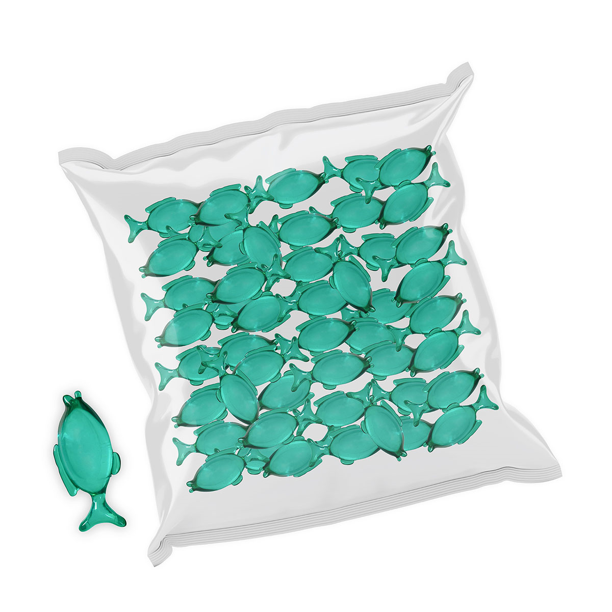 Badeperle Fisch türkis-transparent