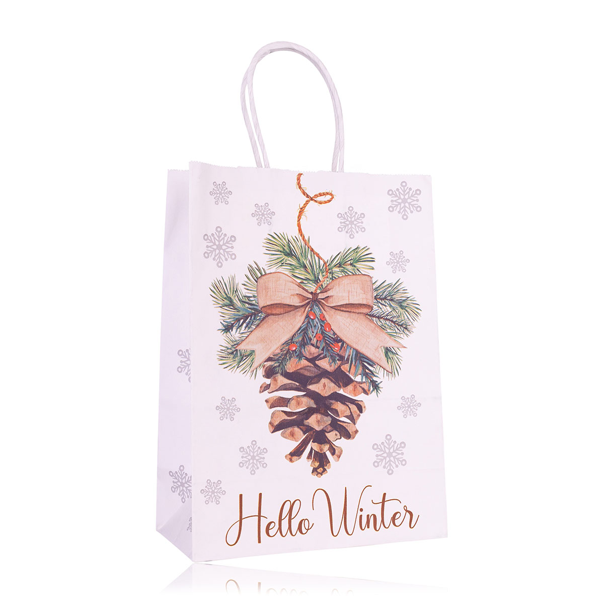 Geschenktasche aus Papier TANNENBÄUME XS
