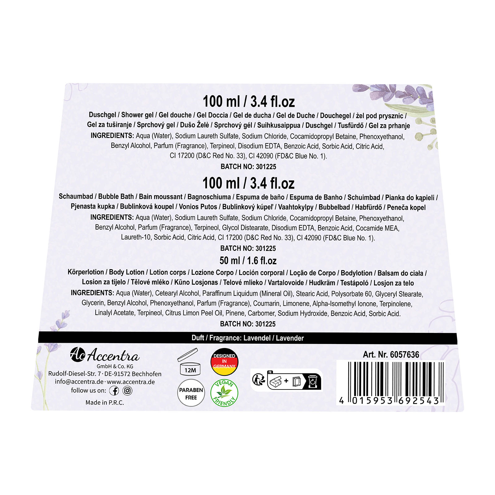 Badeset LAVENDEL 
