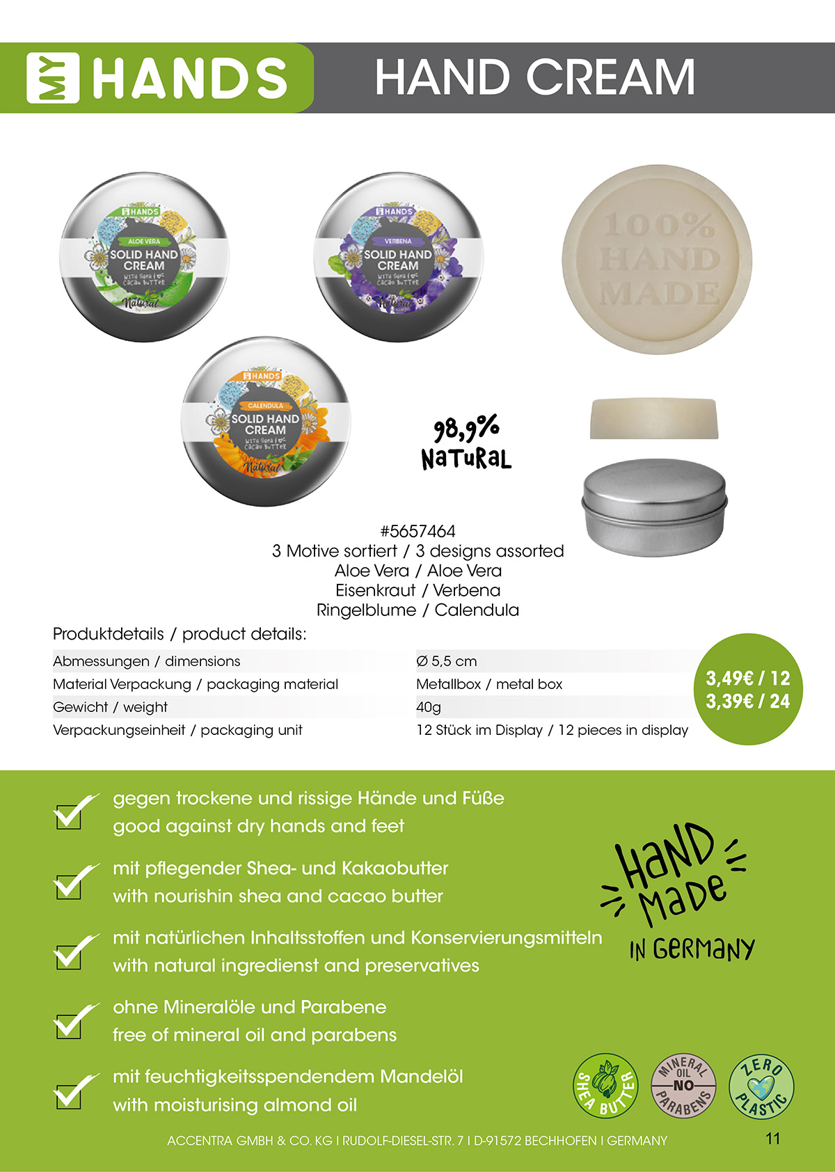 MY HANDS feste Handcreme 3er Sortierung
