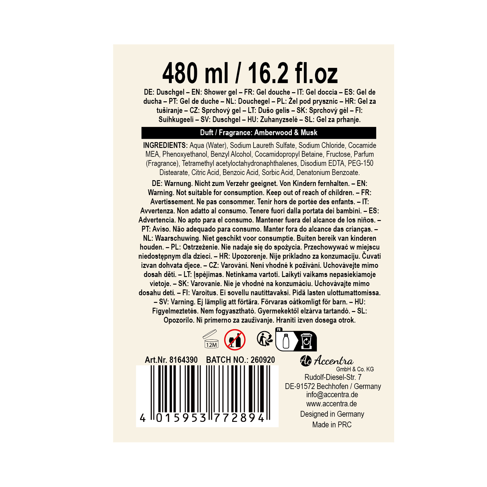 3in1 Pflege ACCENTRA in Whiskeyflasche