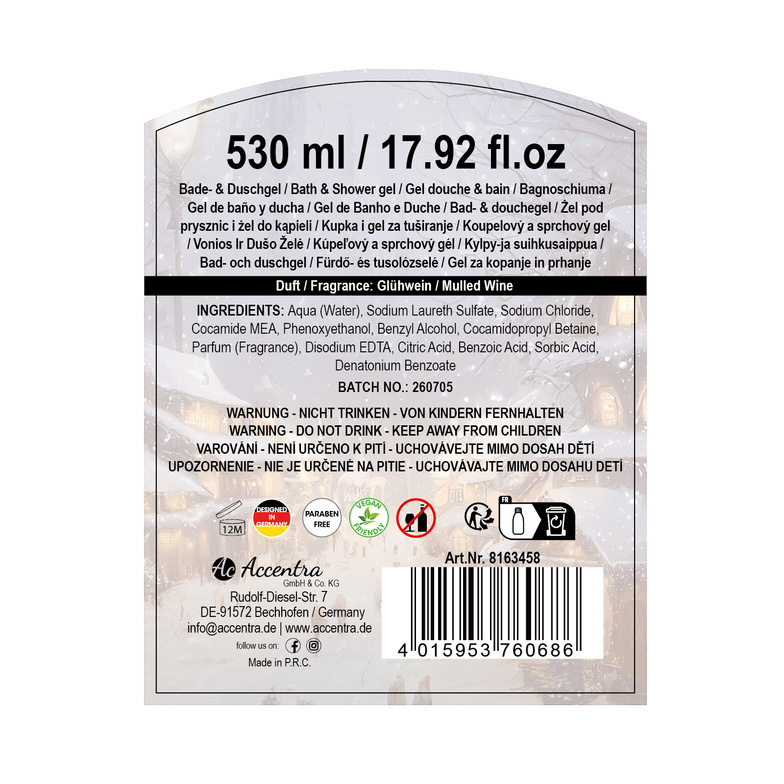 2in1 Duschgel GLÜHWEIN ROT 