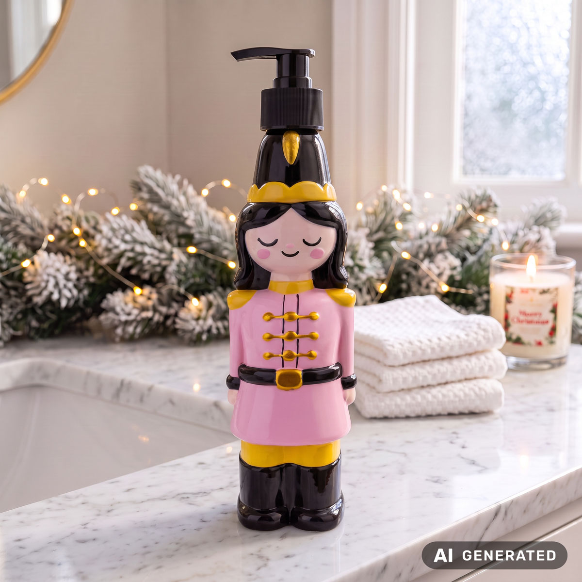 Seifenspender Mrs. Nussknacker mit Handseife HELLO WINTER 