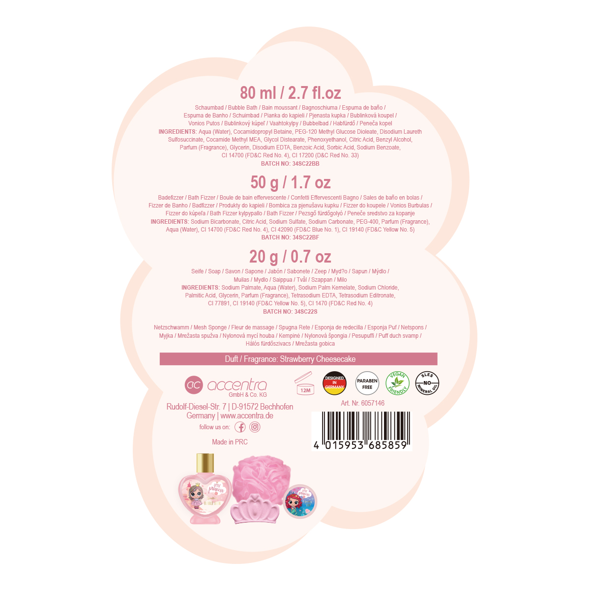 Bath set LITTLE PRINCESS 