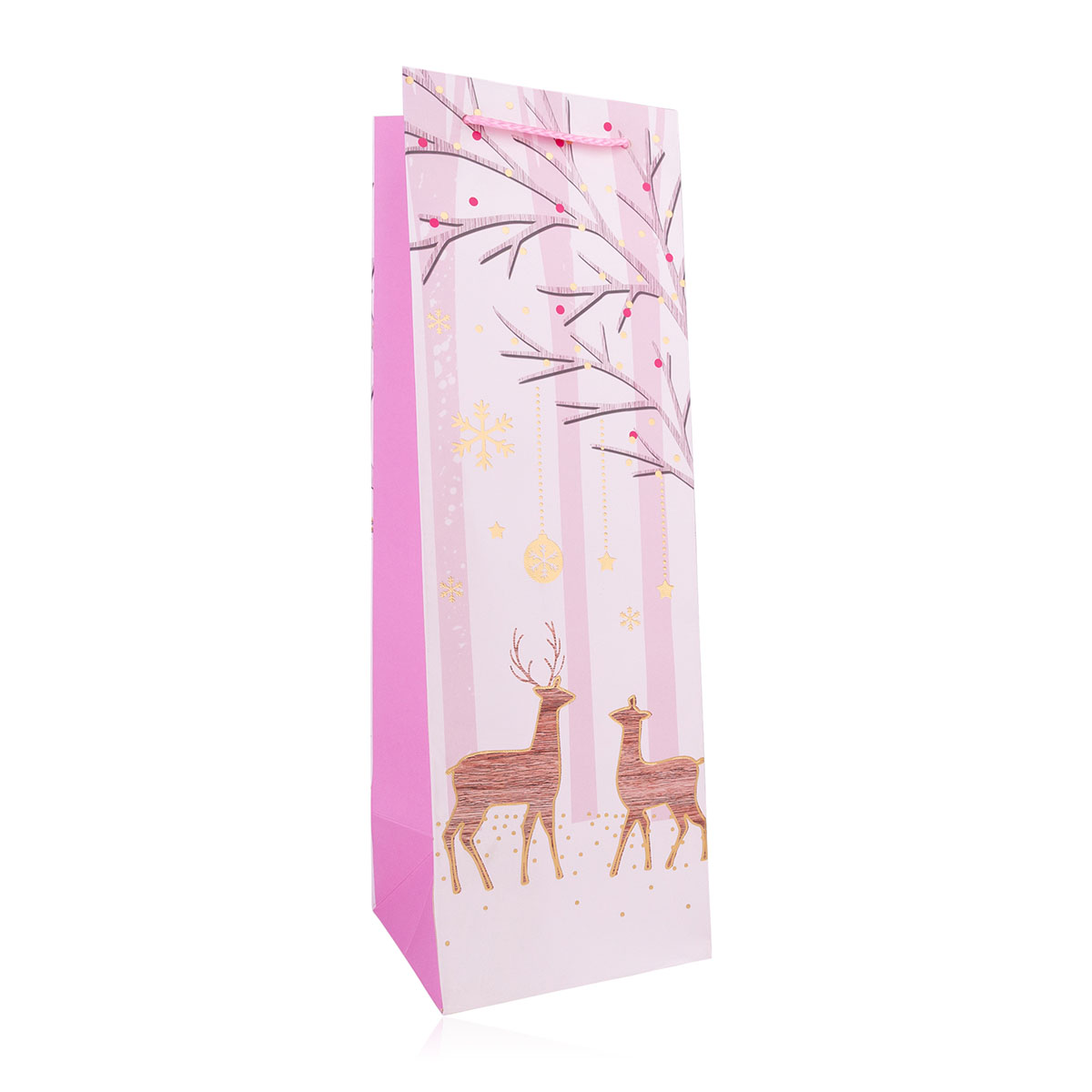 Geschenktasche XMAS PINK für Flaschen