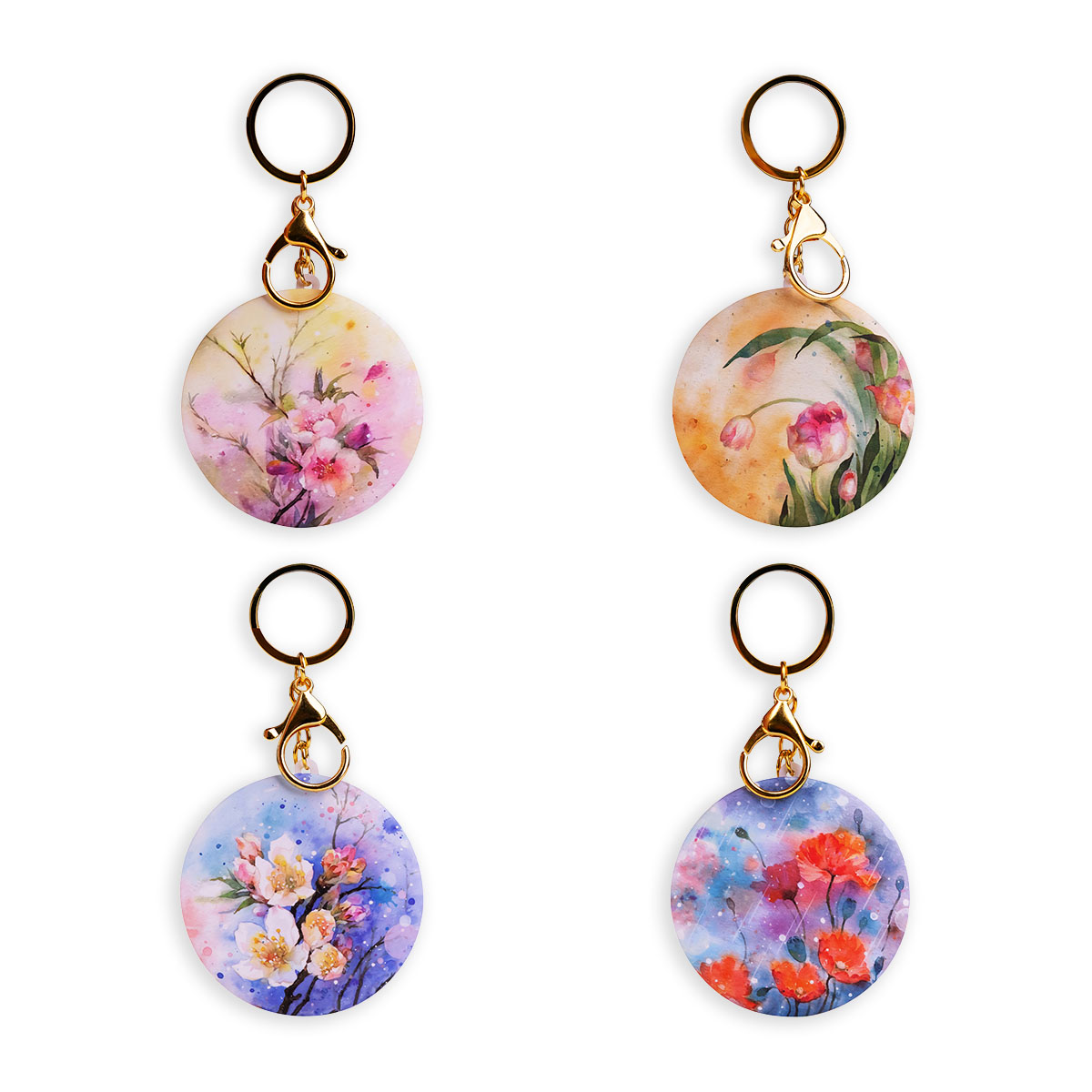 Taschenspiegel, mit Blumenprint 