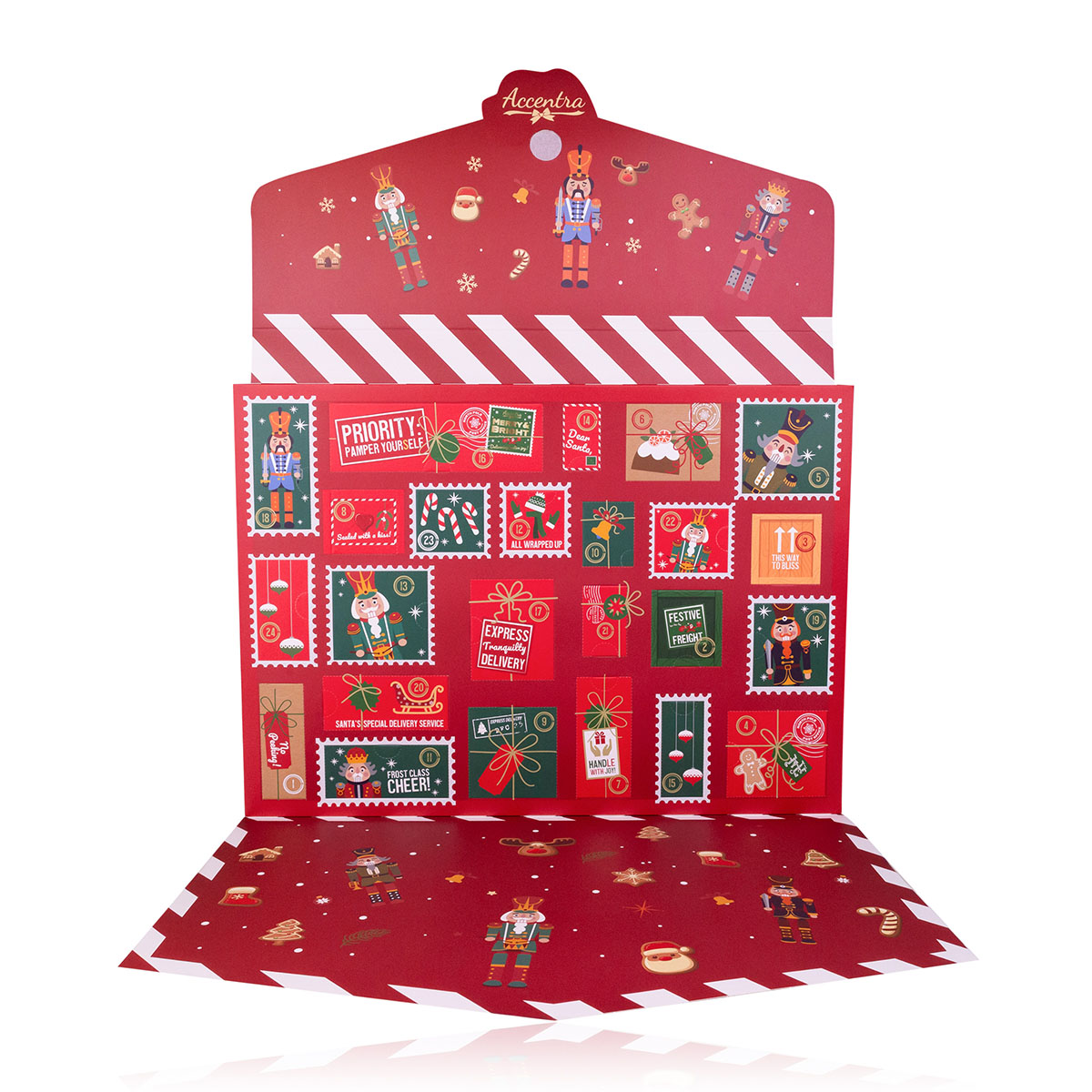 Advent calendar MERRY &amp; BRIGHT in folding box (envelope), incl. 24 surprises, size: 47 * 4.5 * 34cm, PU 6