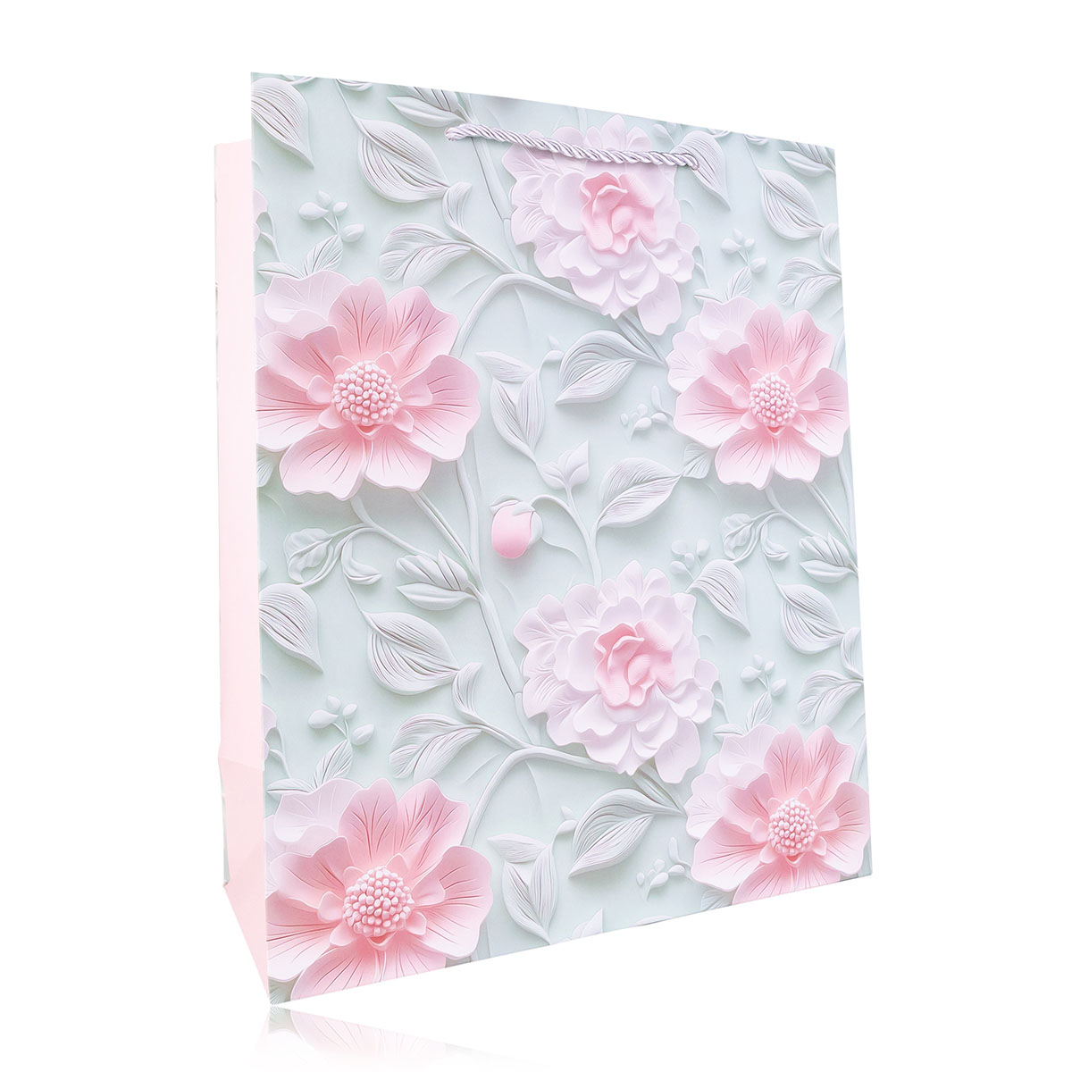 Geschenktasche BLUMEN PASTELL L