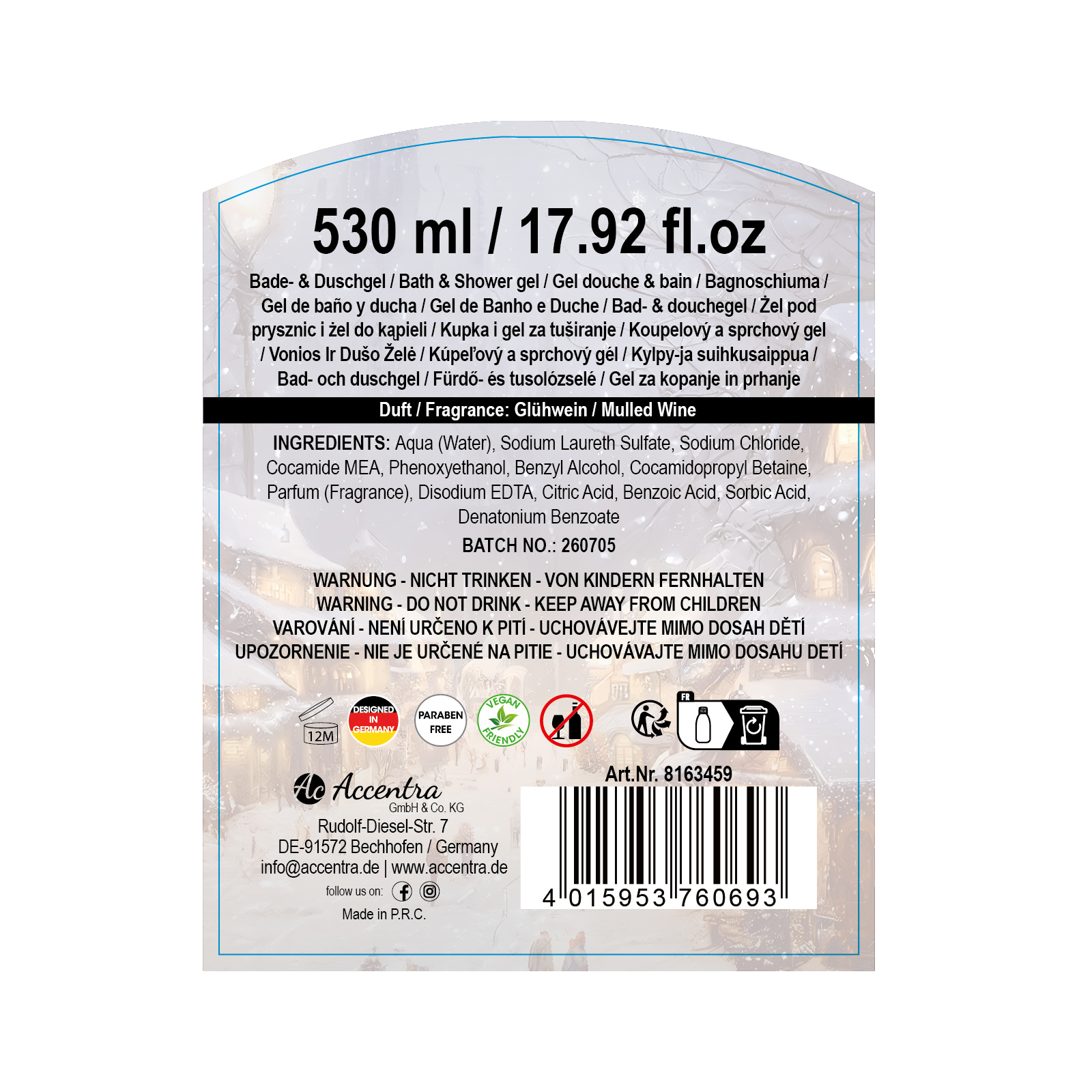 2in1 Duschgel GLÜHWEIN WEIß 