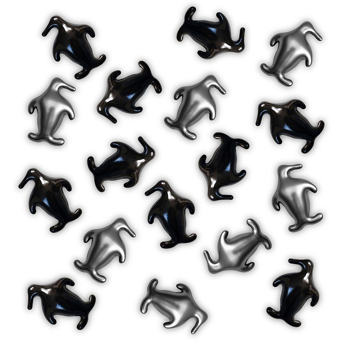 Bath pearl penguin, col.: black/silver, fragrance: ice, PU 50/400/3200