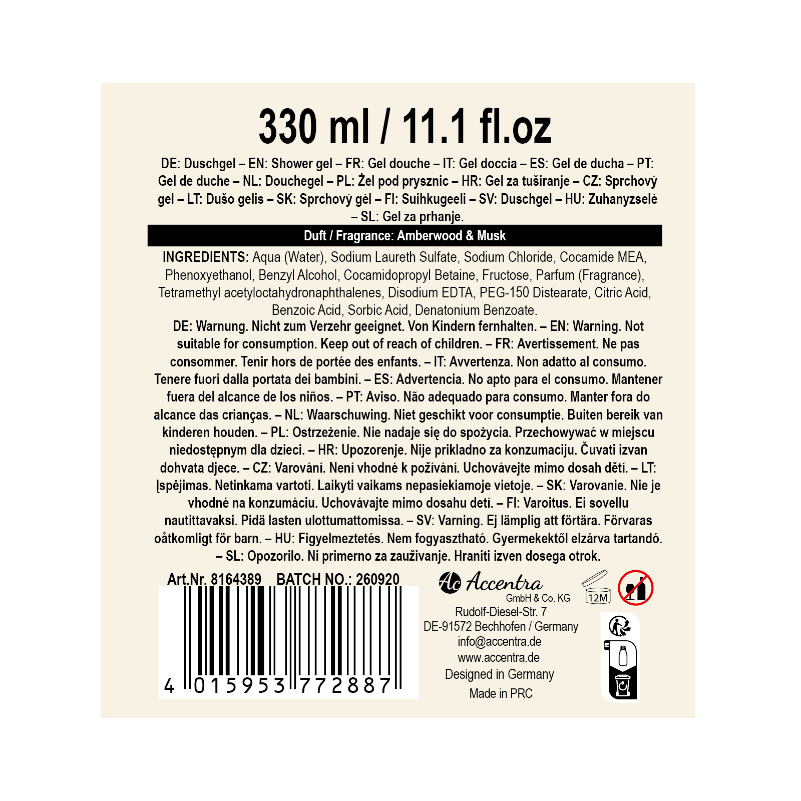 3in1 Pflege in Bierflasche ACCENTRA 