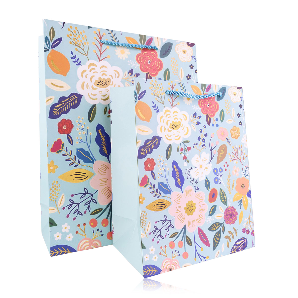 Geschenktasche BLUMEN BUNT L