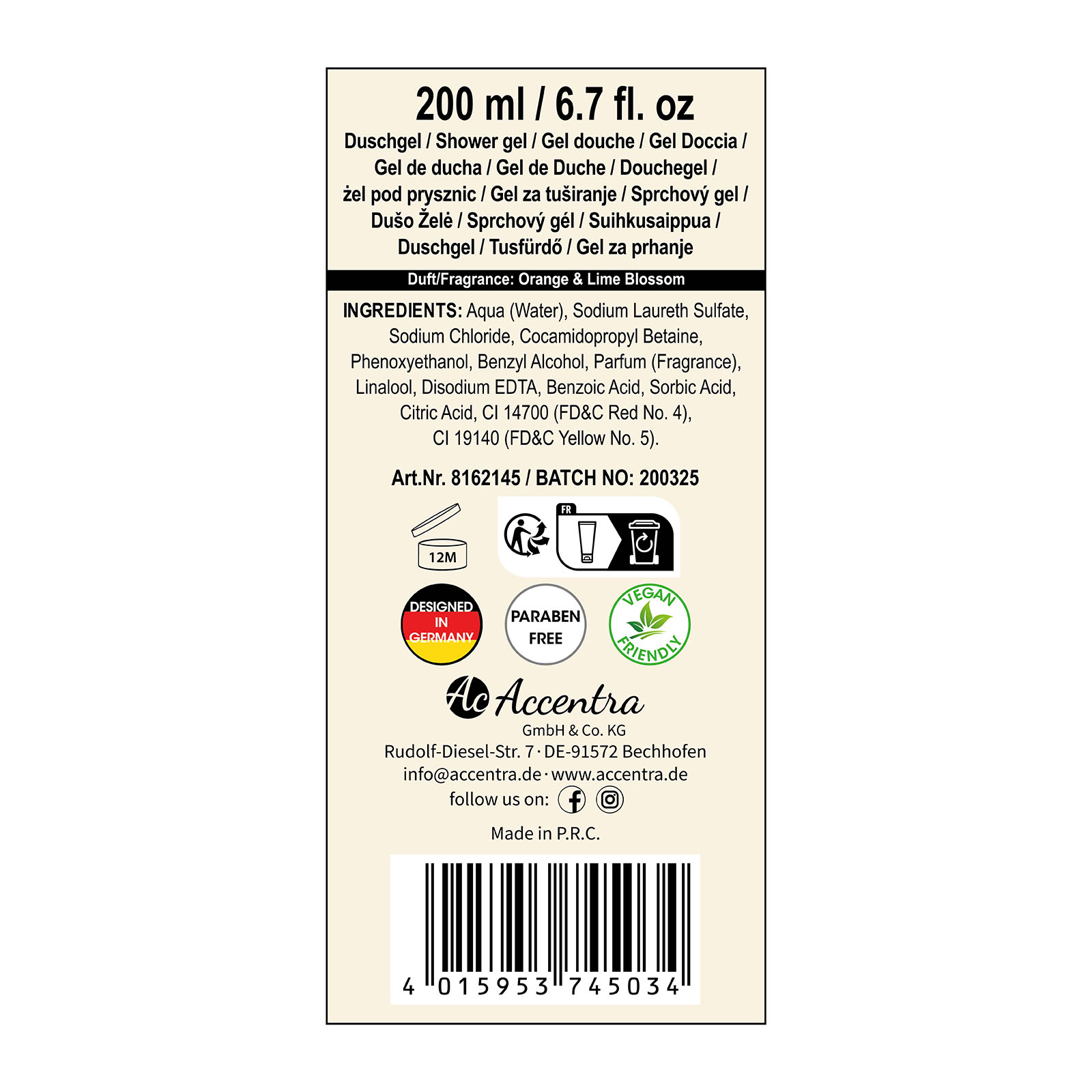 Duschgel ESSENCE OF BEAUTY 