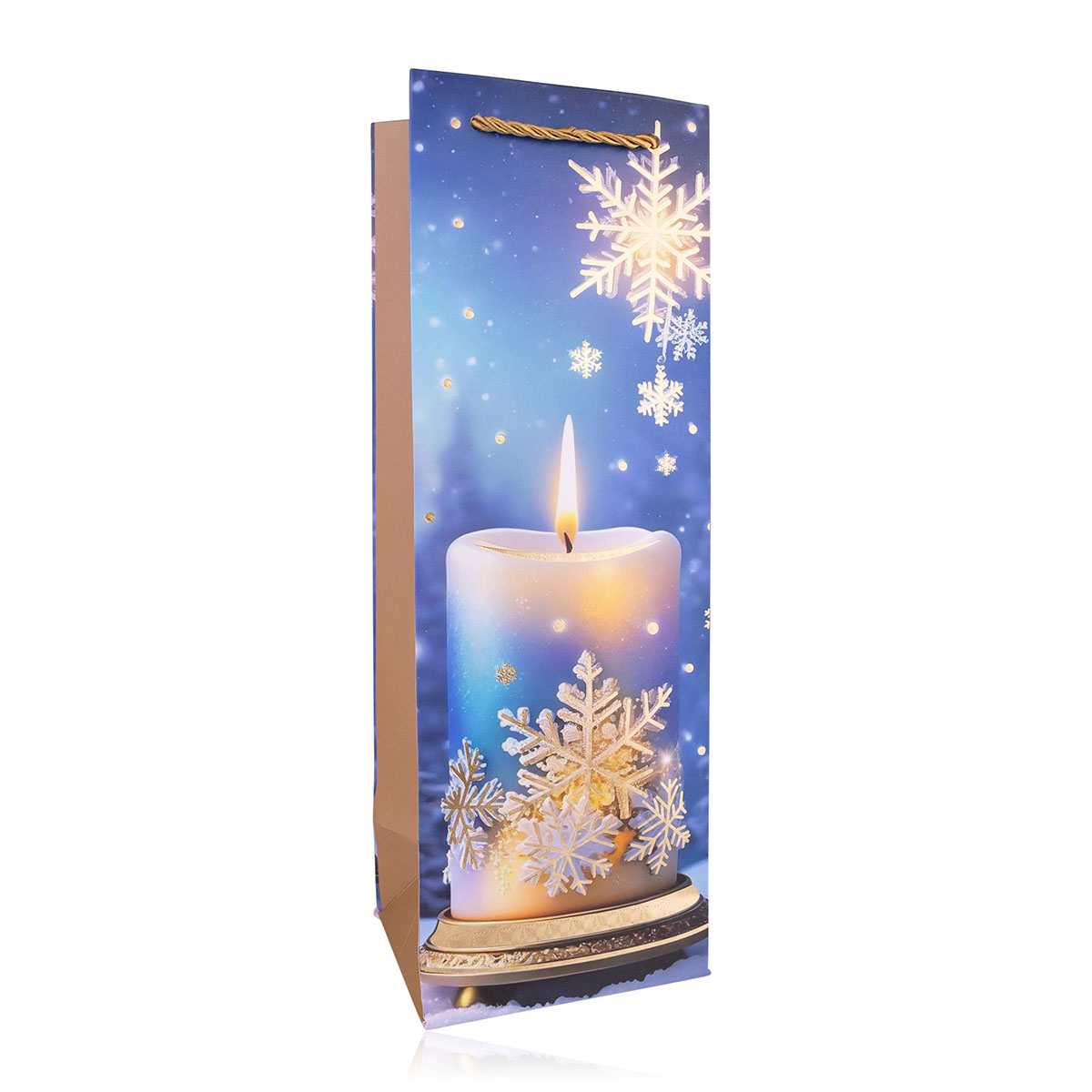 Geschenktasche XMAS BLUE/GOLD für Flaschen