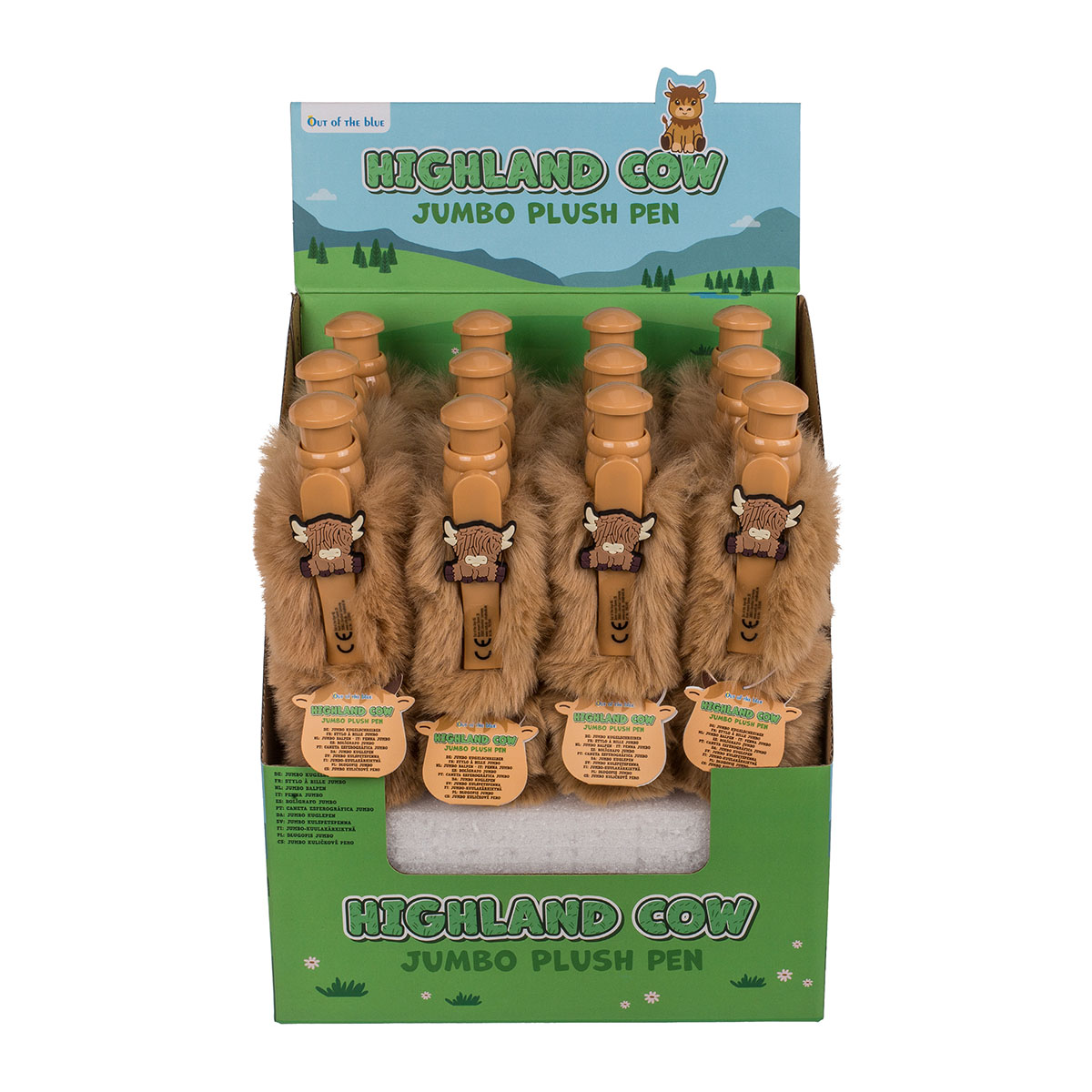 Jumbo Kugelschreiber mit Plüschbezug Highland Cow