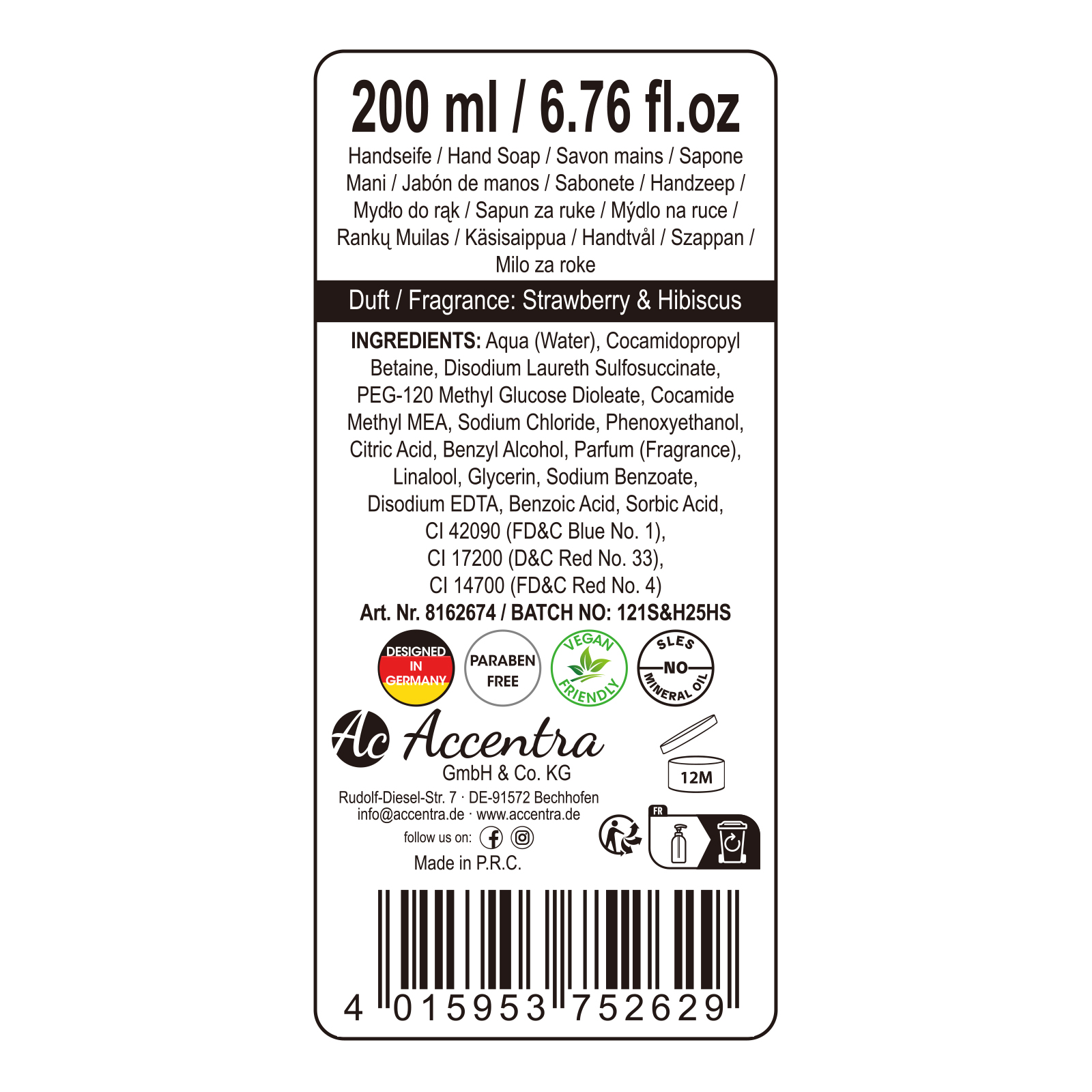 Seifenspender mit Handseife ESSENTIAL BOTANICALS 