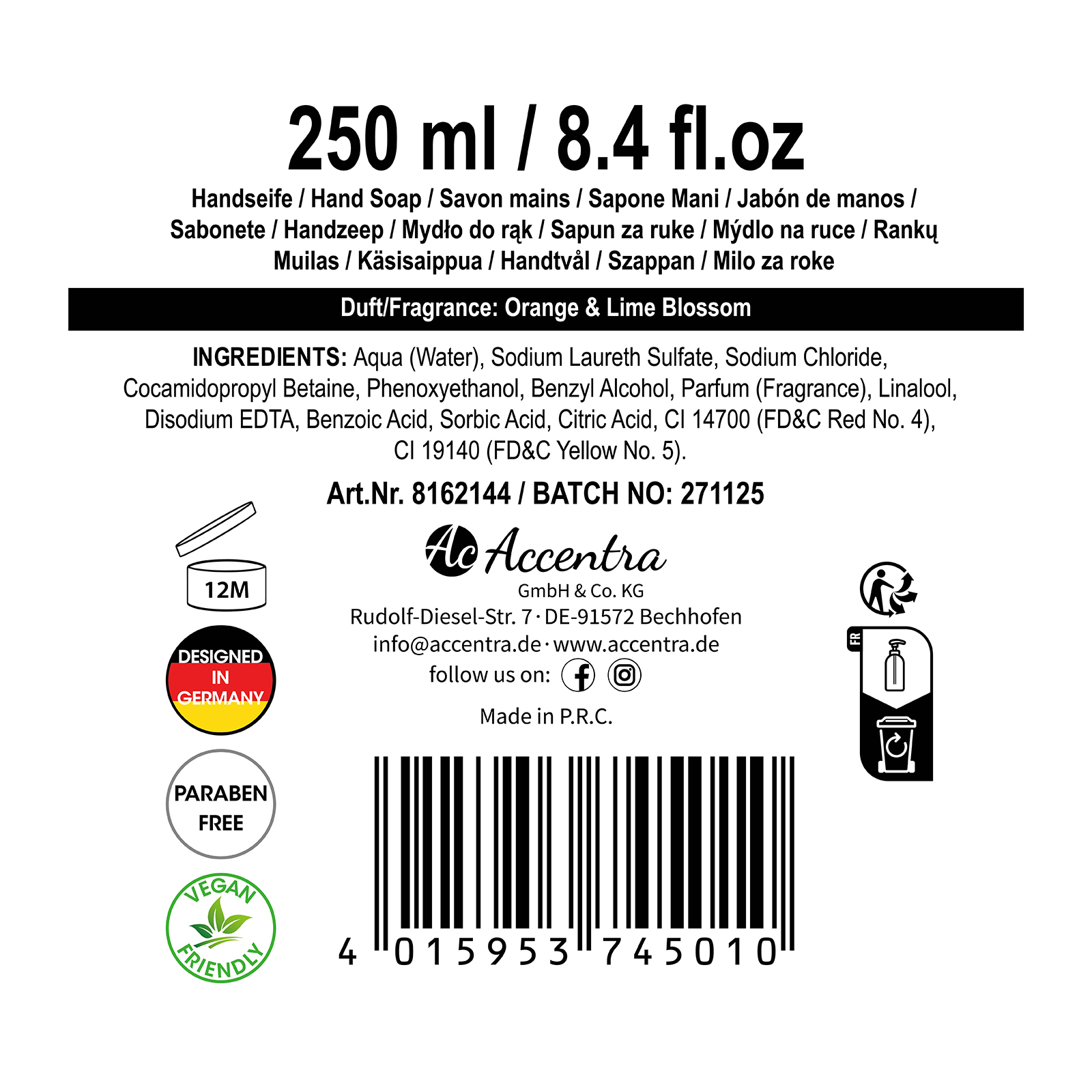 Seifenspender mit Handseife ESSENCE OF BEAUTY 