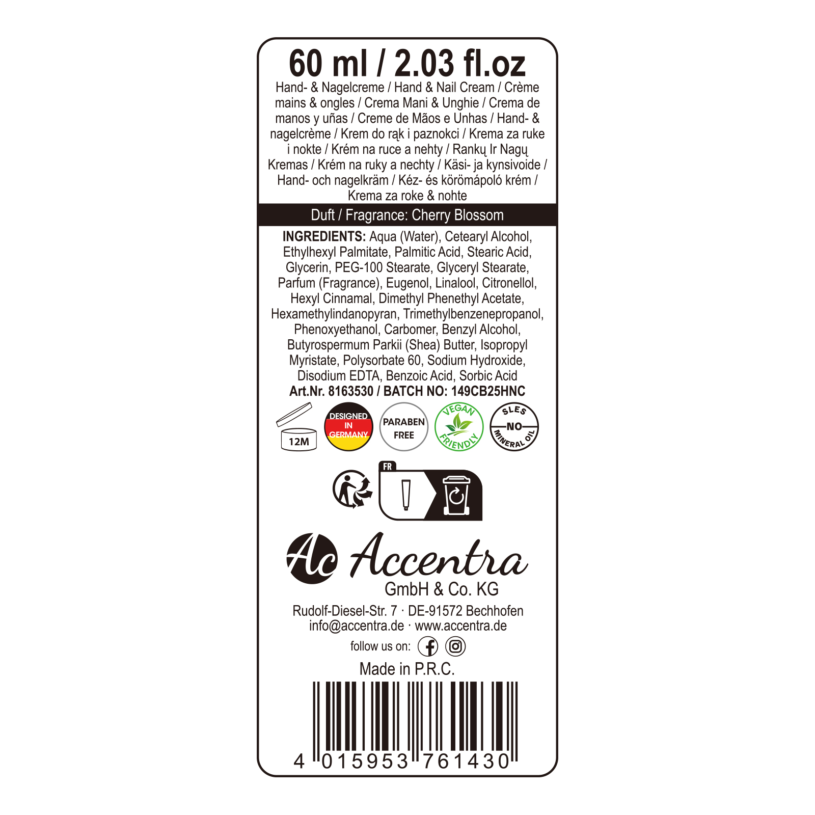 Handcreme ESSENTIAL BOTANICALS 