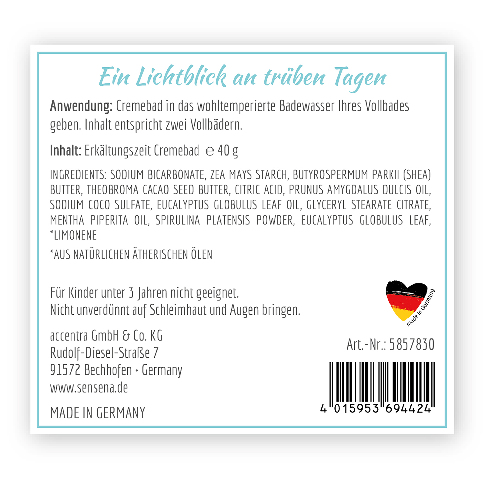 Cremebad "Erkältungszeit" sensena