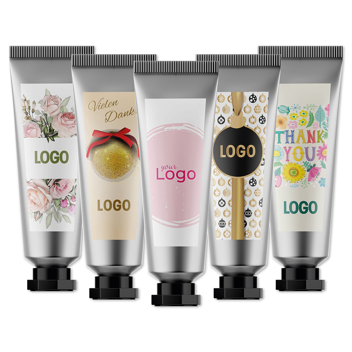 Handcreme in Tube (Aluoptik) mit Ihrem LOGO