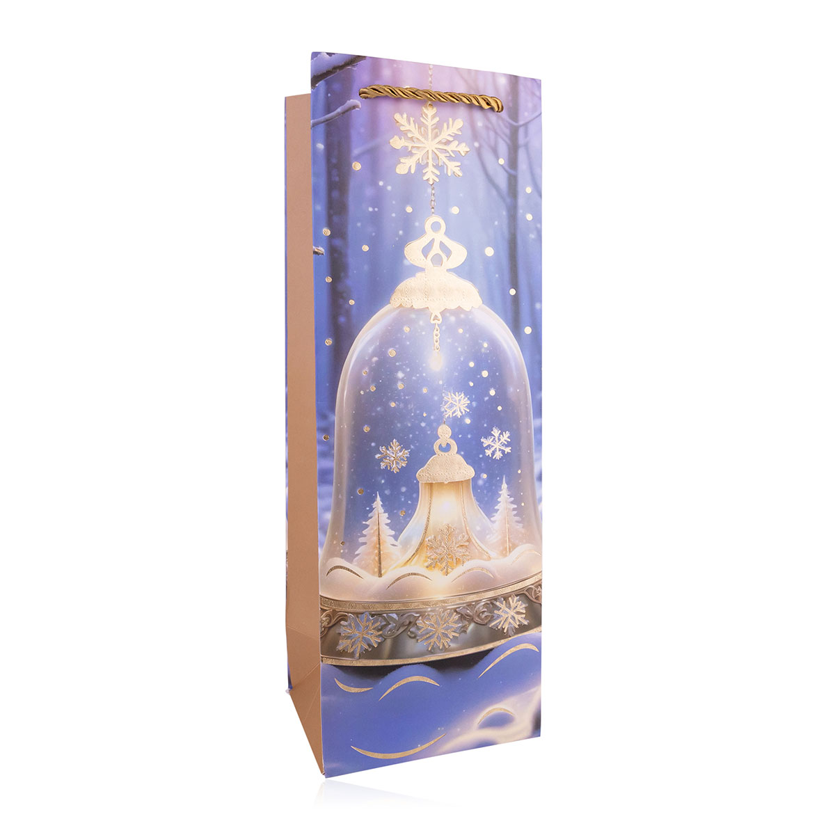 Geschenktasche XMAS BLUE/GOLD für Flaschen
