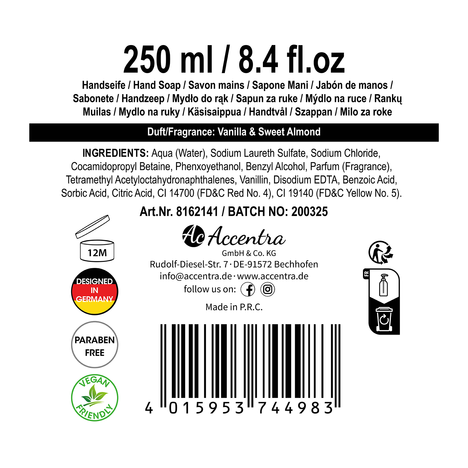 Seifenspender mit Handseife ESSENCE OF BEAUTY 