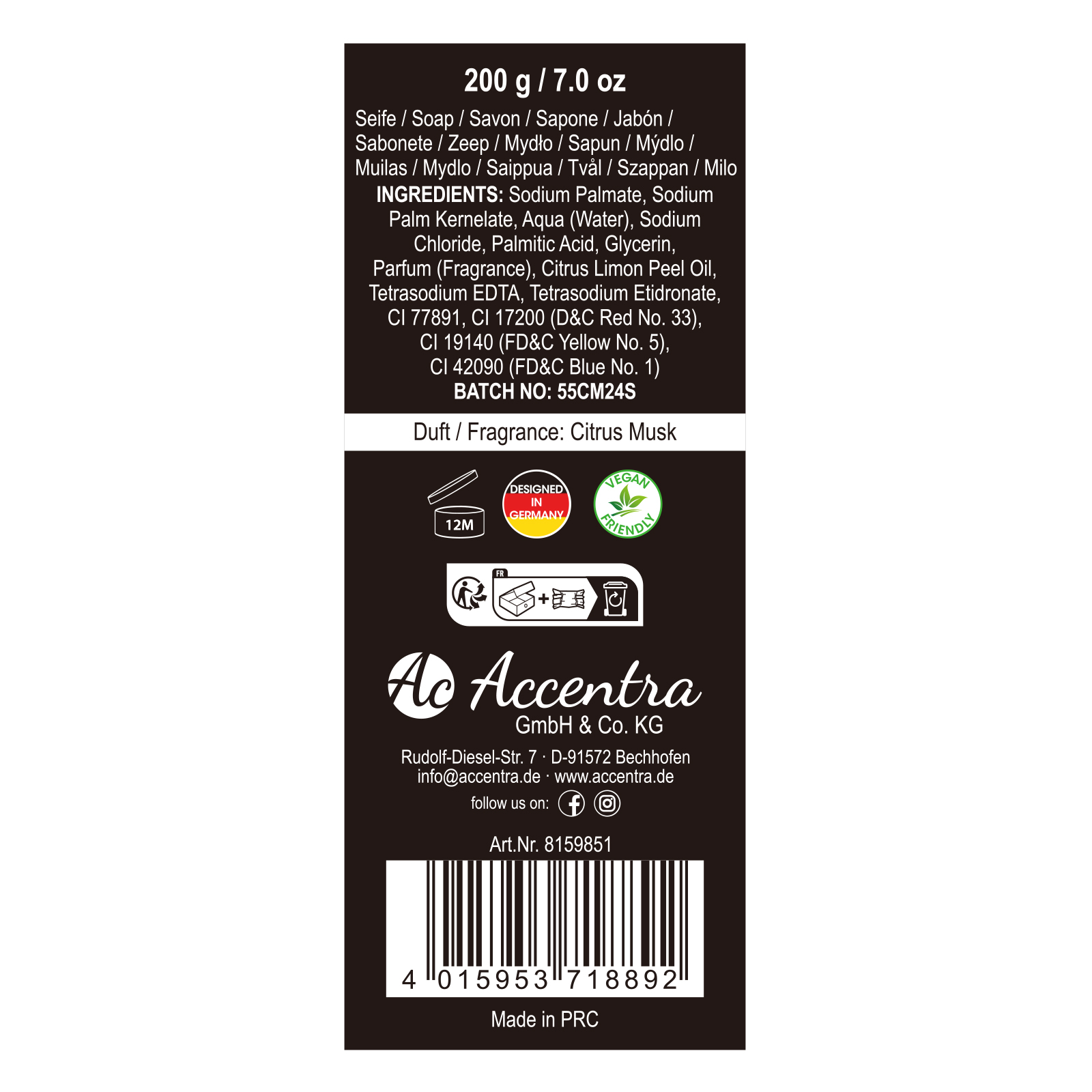 Seife Bierflasche für Männer MEN'S COLLECTION WINTER EDITION