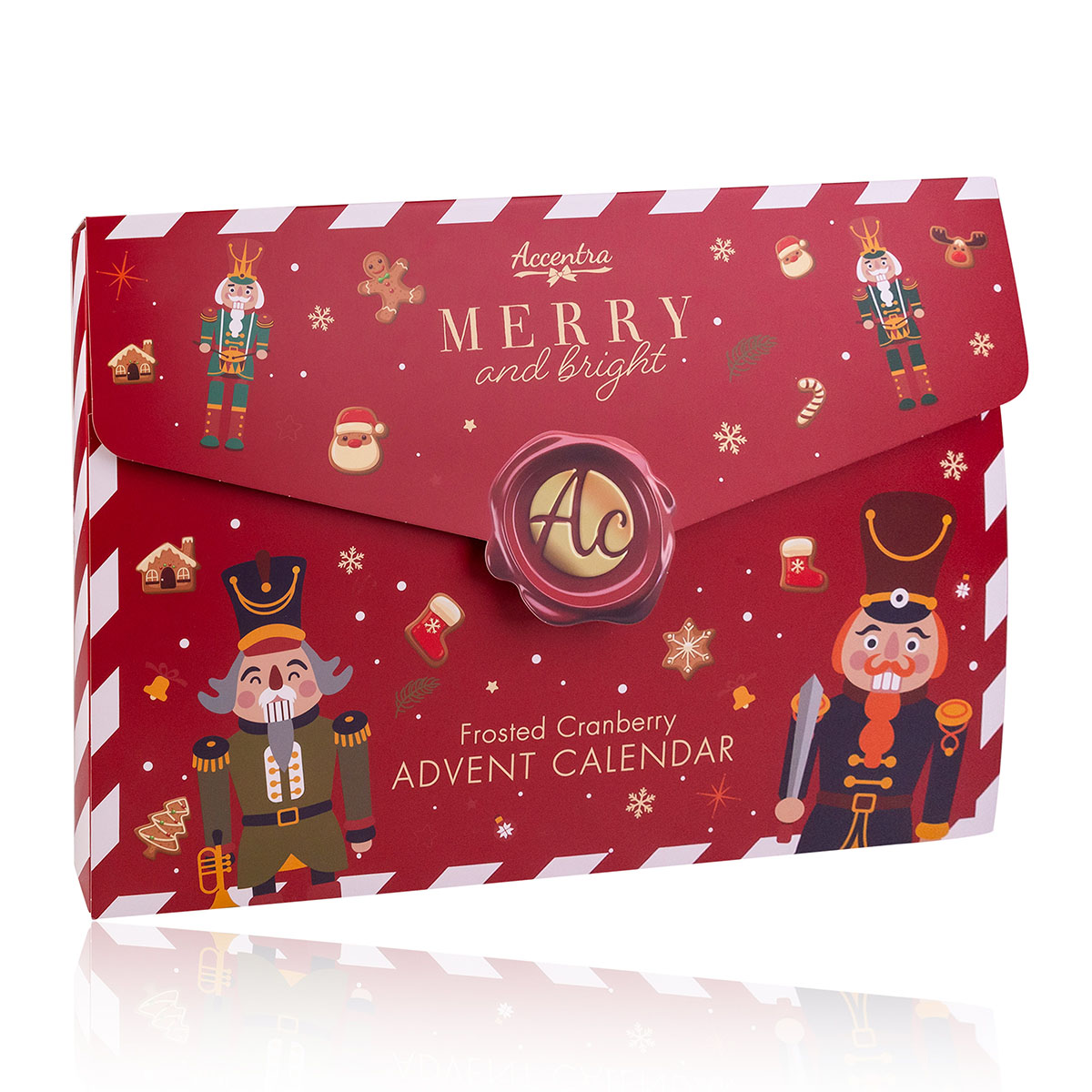 Advent calendar MERRY &amp; BRIGHT in folding box (envelope), incl. 24 surprises, size: 47 * 4.5 * 34cm, PU 6