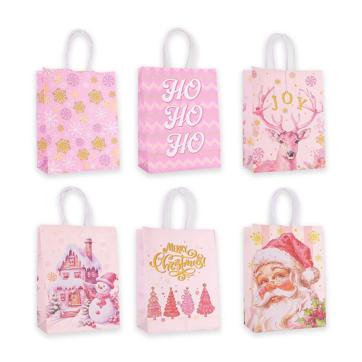 Geschenktasche aus Papier XMAS PINK XS