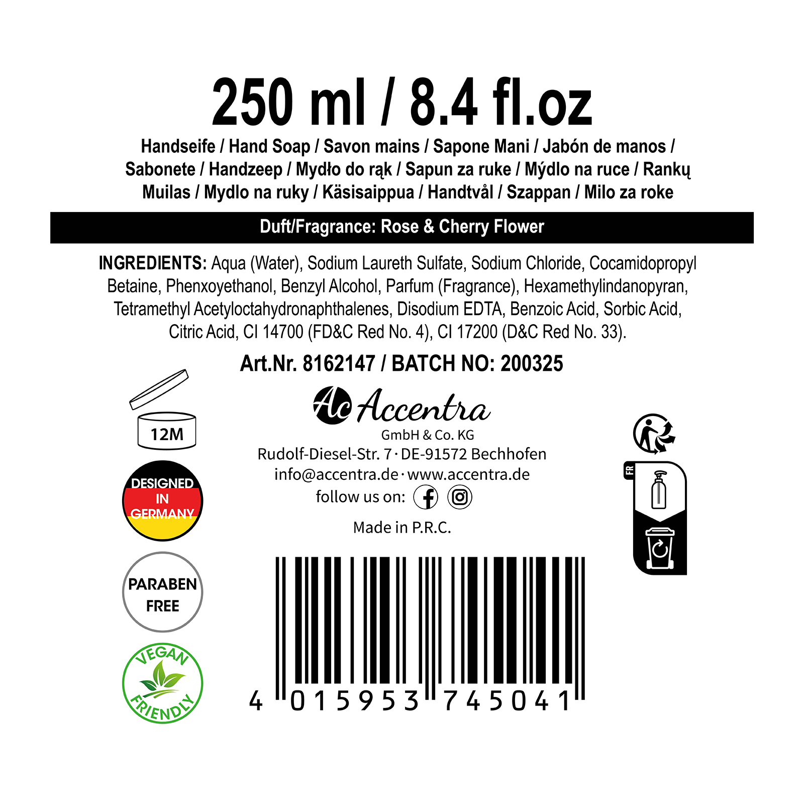 Seifenspender mit Handseife ESSENCE OF BEAUTY 
