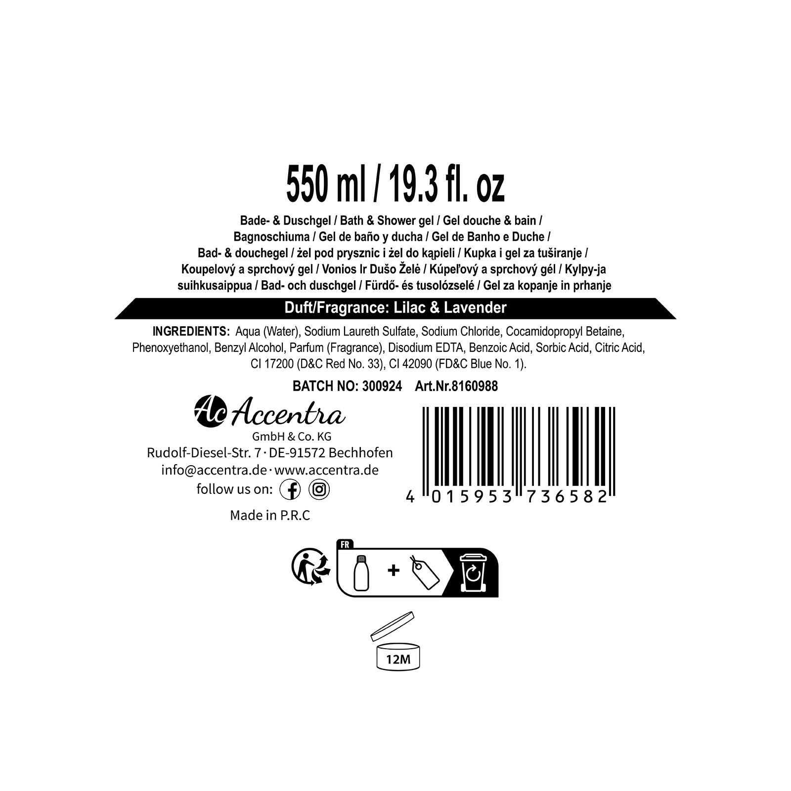 Bath &amp; shower gel BELLE SPA 