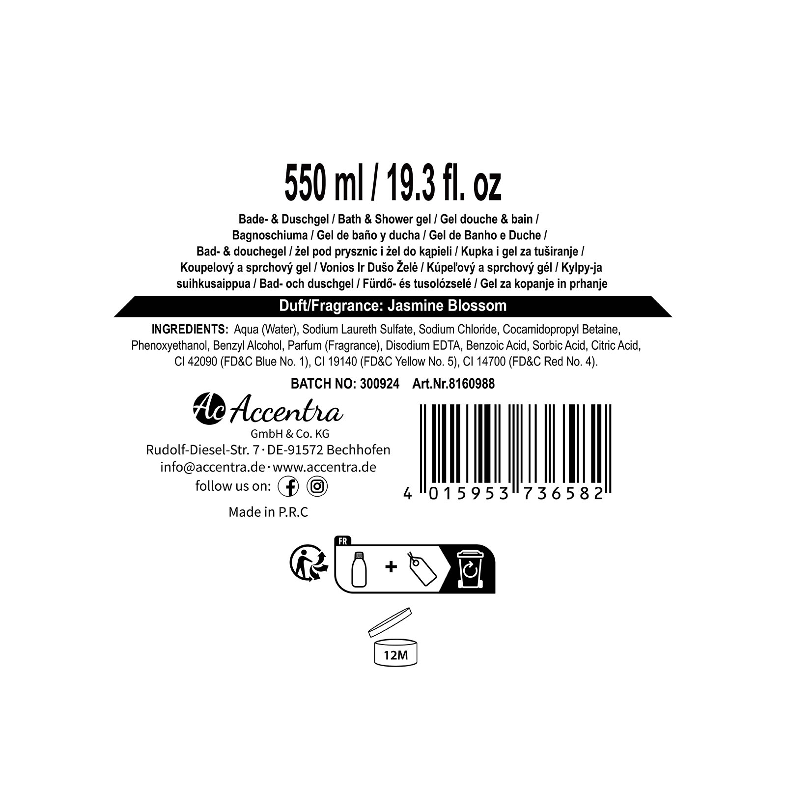 Bath &amp; shower gel BELLE SPA 