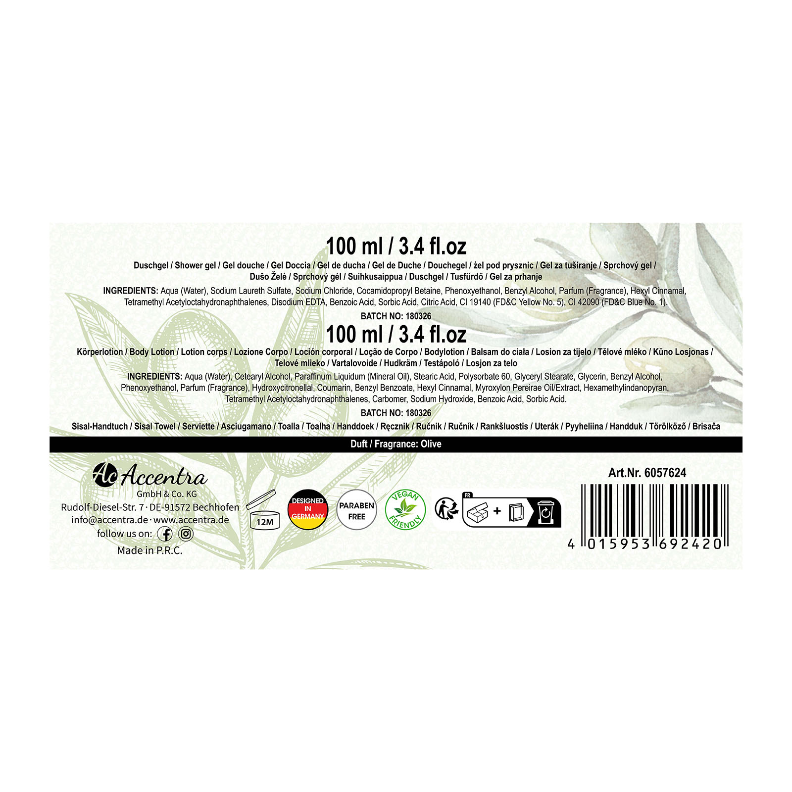 Badeset OLIVE 