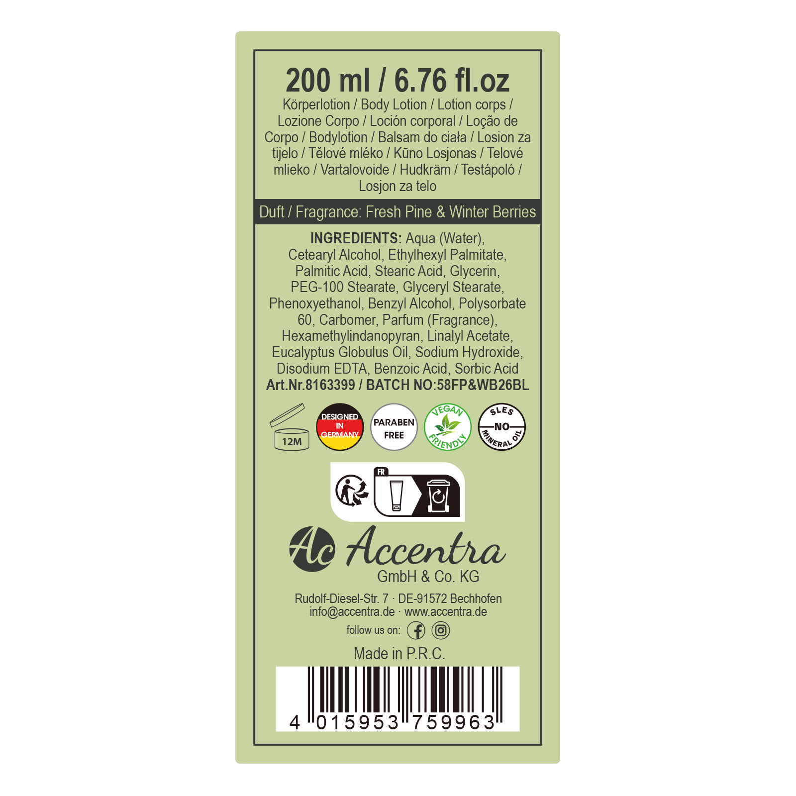 Body lotion WINTER SPA 