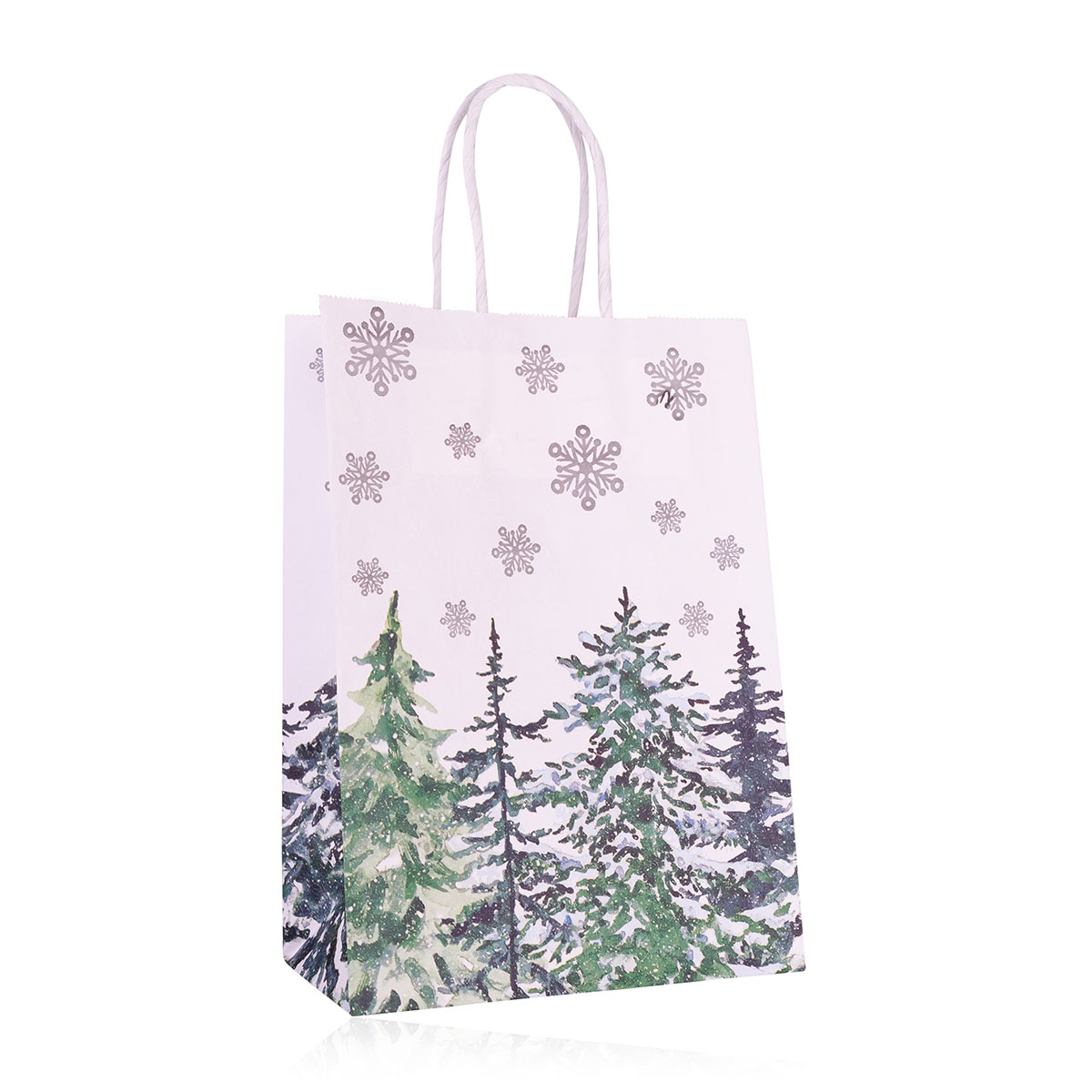 Geschenktasche aus Papier TANNENBÄUME XS