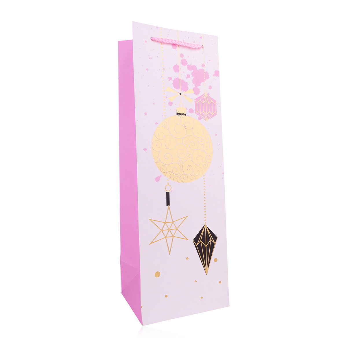Geschenktasche XMAS PINK für Flaschen