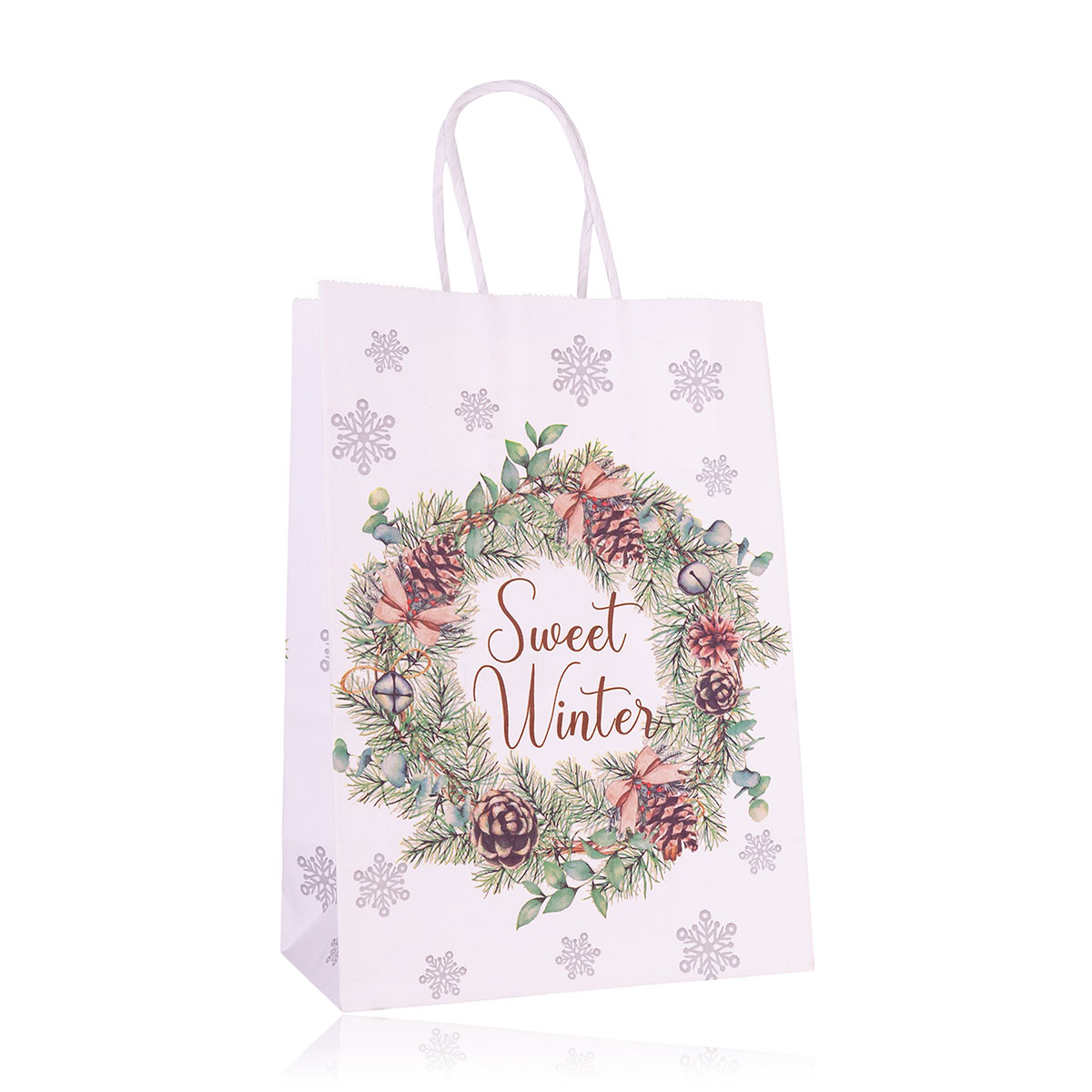 Geschenktasche aus Papier TANNENBÄUME XS
