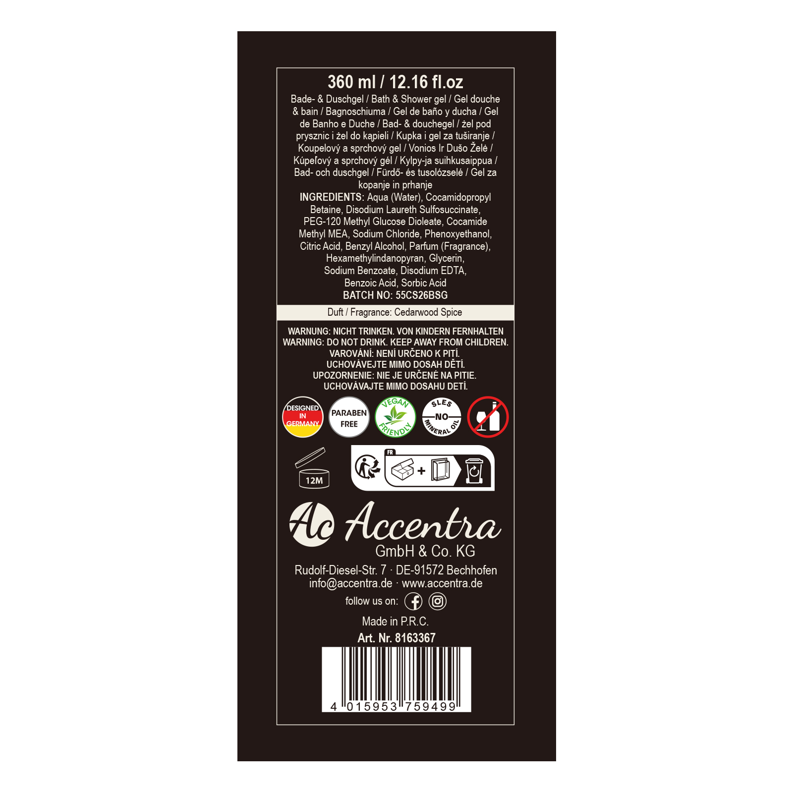 Duschgel Bier MEN'S COLLECTION WINTER EDITION 