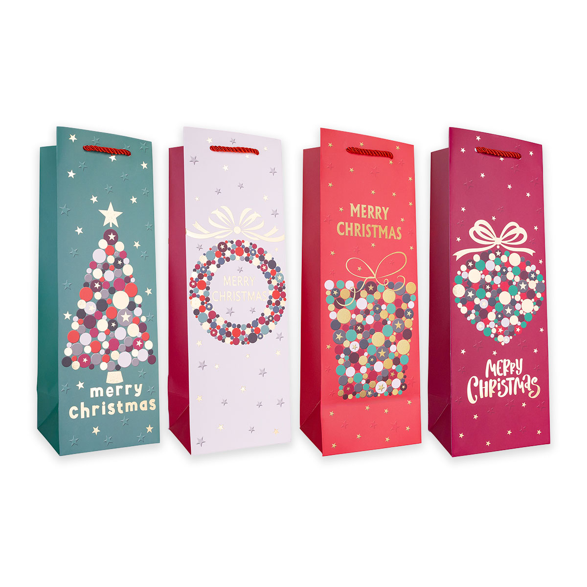Geschenktasche MERRY CHRISTMAS für Flaschen