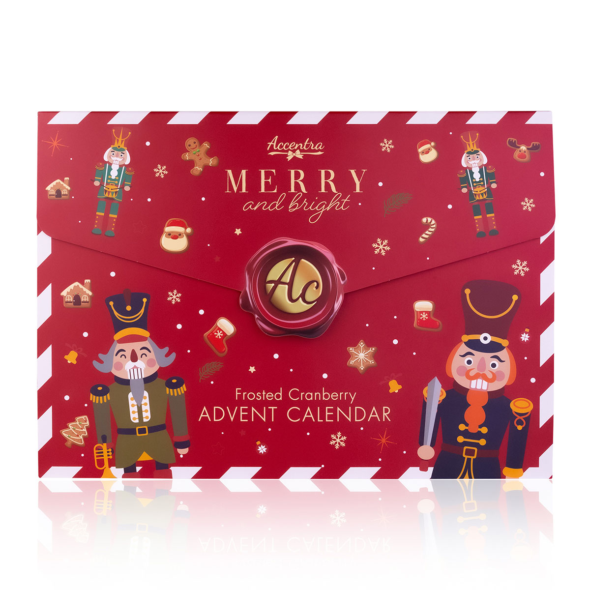 Advent calendar MERRY &amp; BRIGHT in folding box (envelope), incl. 24 surprises, size: 47 * 4.5 * 34cm, PU 6