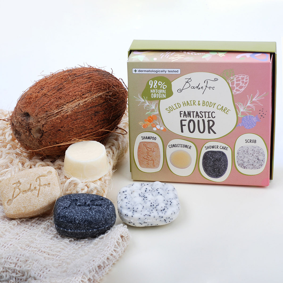 Badefee Geschenkset feste Pflege "Fantastic Four"