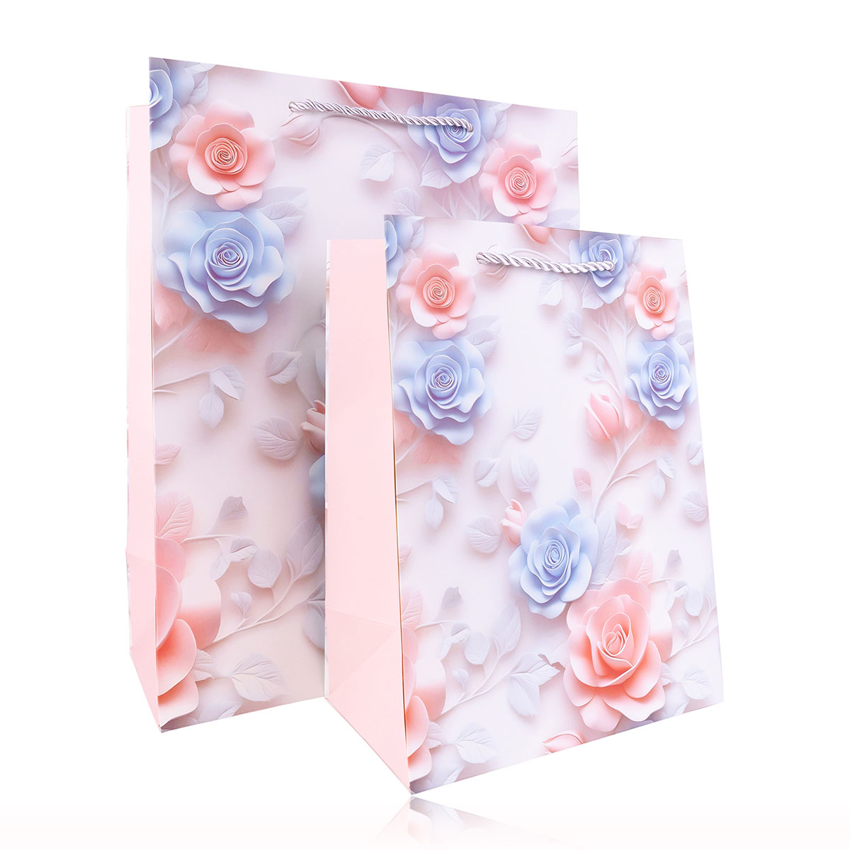 Geschenktasche BLUMEN PASTELL L