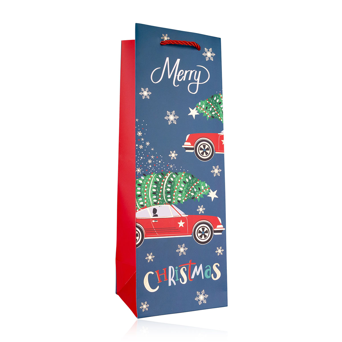 Geschenktasche MERRY CHRISTMAS für Flaschen