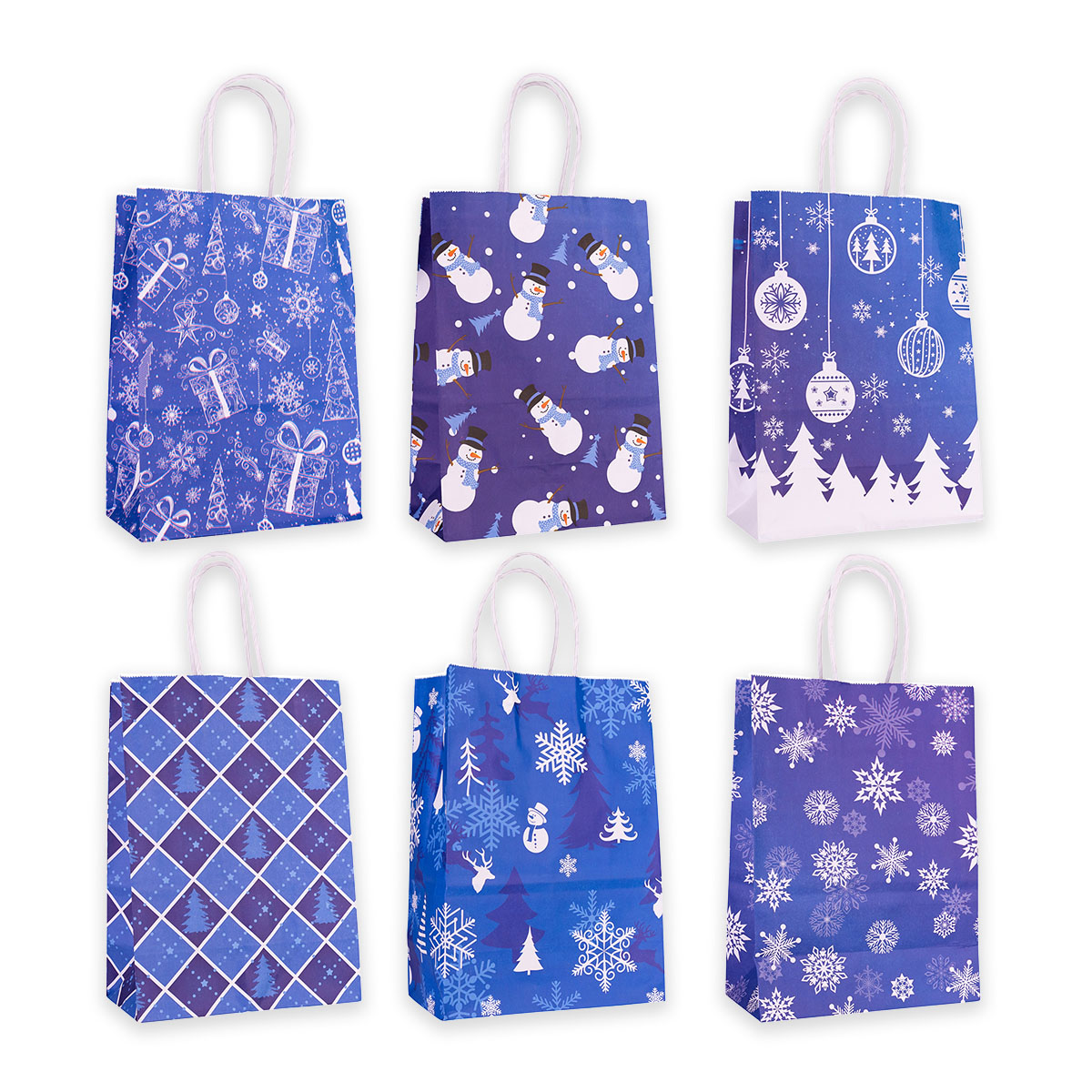 Geschenktasche aus Papier XMAS BLAU XS