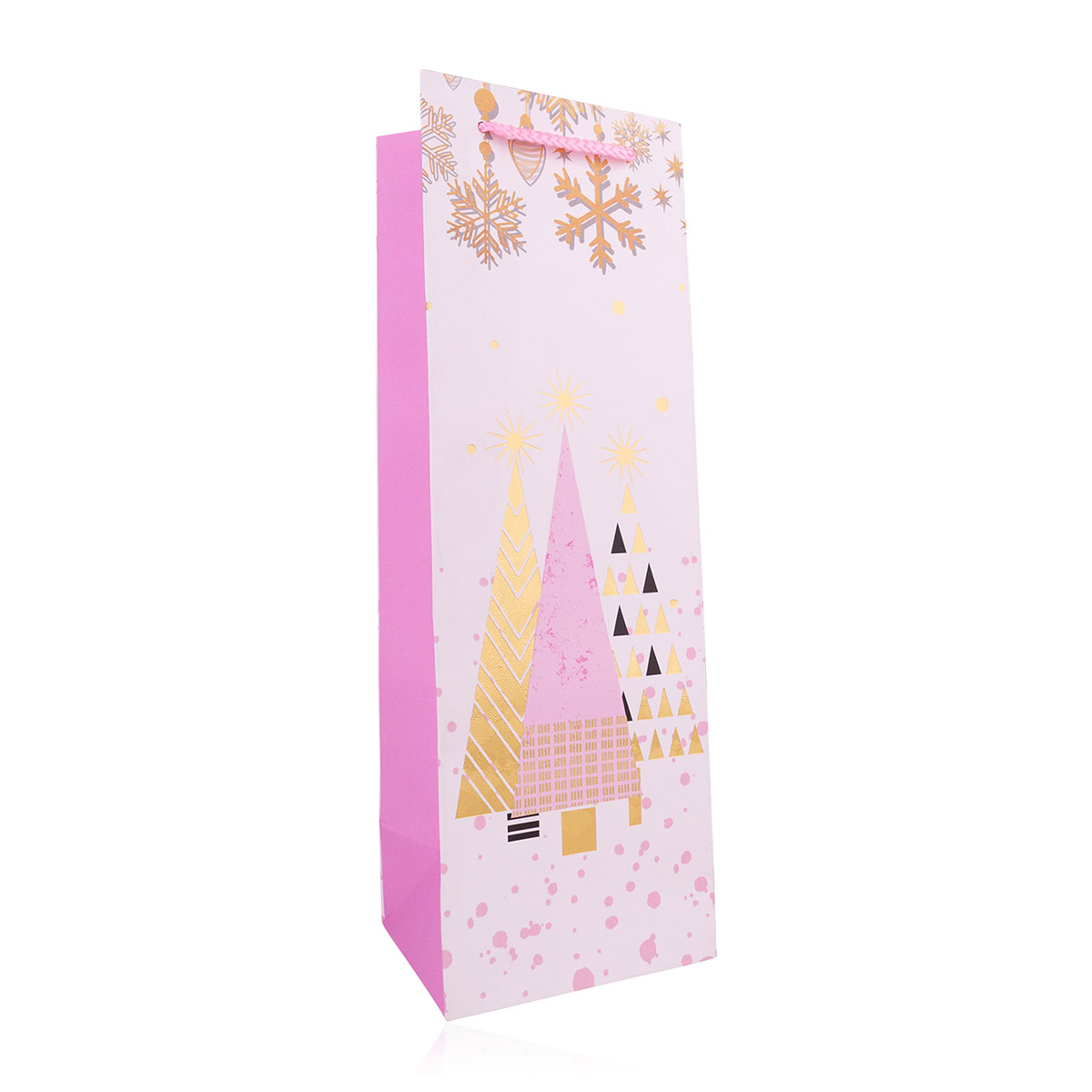 Geschenktasche XMAS PINK für Flaschen
