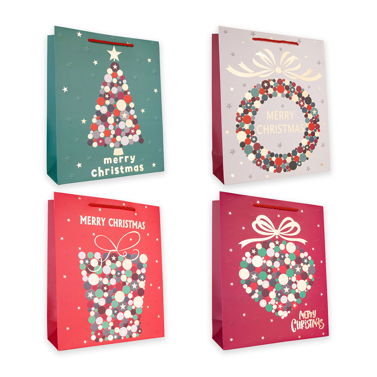 Geschenktasche aus Papier MERRY CHRISTMAS S